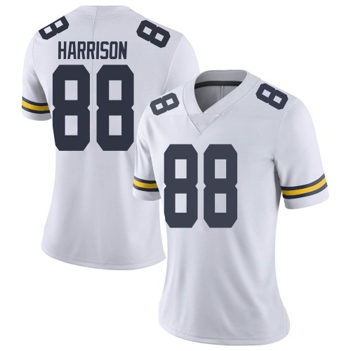 Mathew Harrison Michigan Wolverines Women's NCAA #88 White Limited Brand Jordan College Stitched Football Jersey OXH6854EG